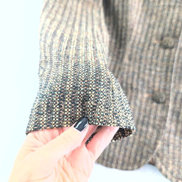 Vintage Doncaster Tapestry 100% Silk Fitted Blazer Women's Size 10 Shoulder Pads - Picture 2 of 8